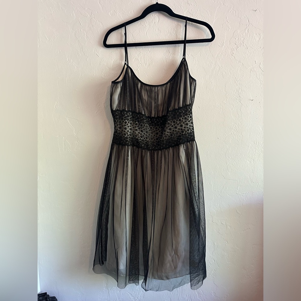 Suzi Chin for Maggy Boutique Black Mesh Evening dress
